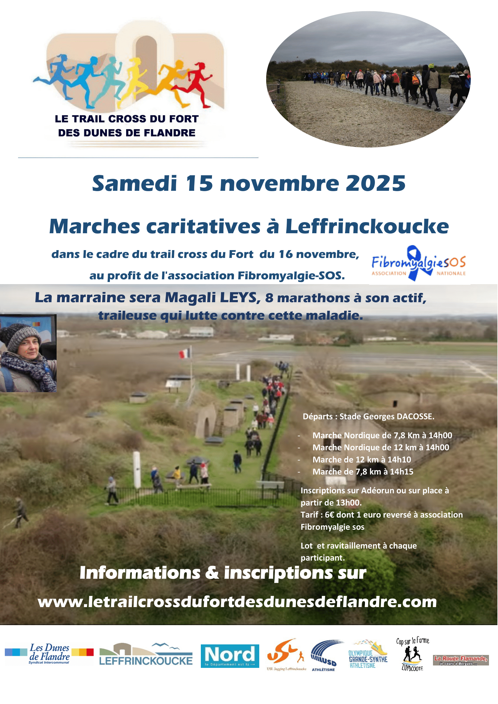 Affiche de la marche du Cross du Fort des Dunes de Flandre 2025